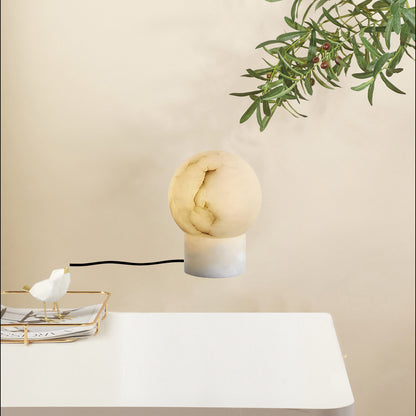 Marble Ball Eclectic Metal Table Lamp