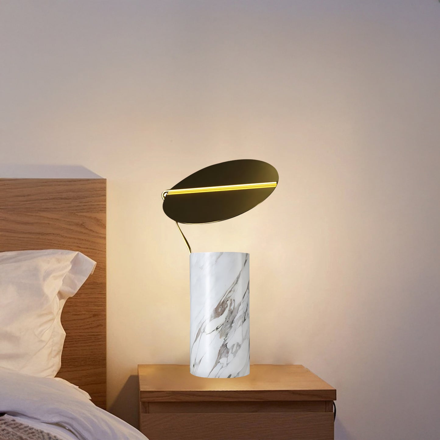 Marble Coffee Modern Metal Table Lamp