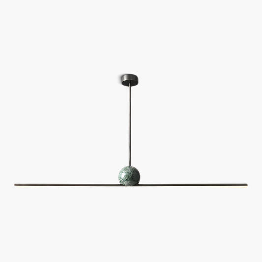 Marble Linear Contemporary Brass Pendant Lamp