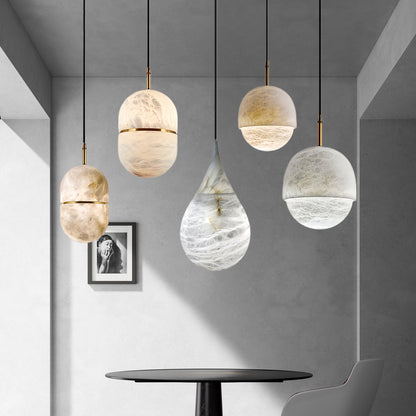 Marble Raindrop Minimalist Metal Pendant Light