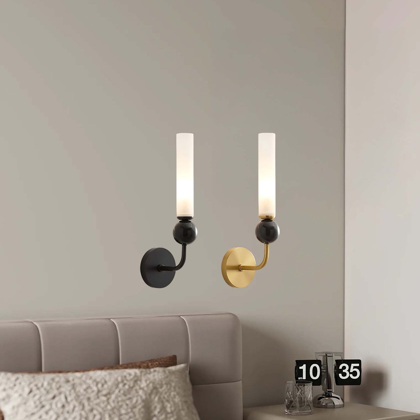 Marble Vertical Modern Brass Wall Lamp