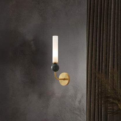 Marble Vertical Modern Brass Wall Lamp