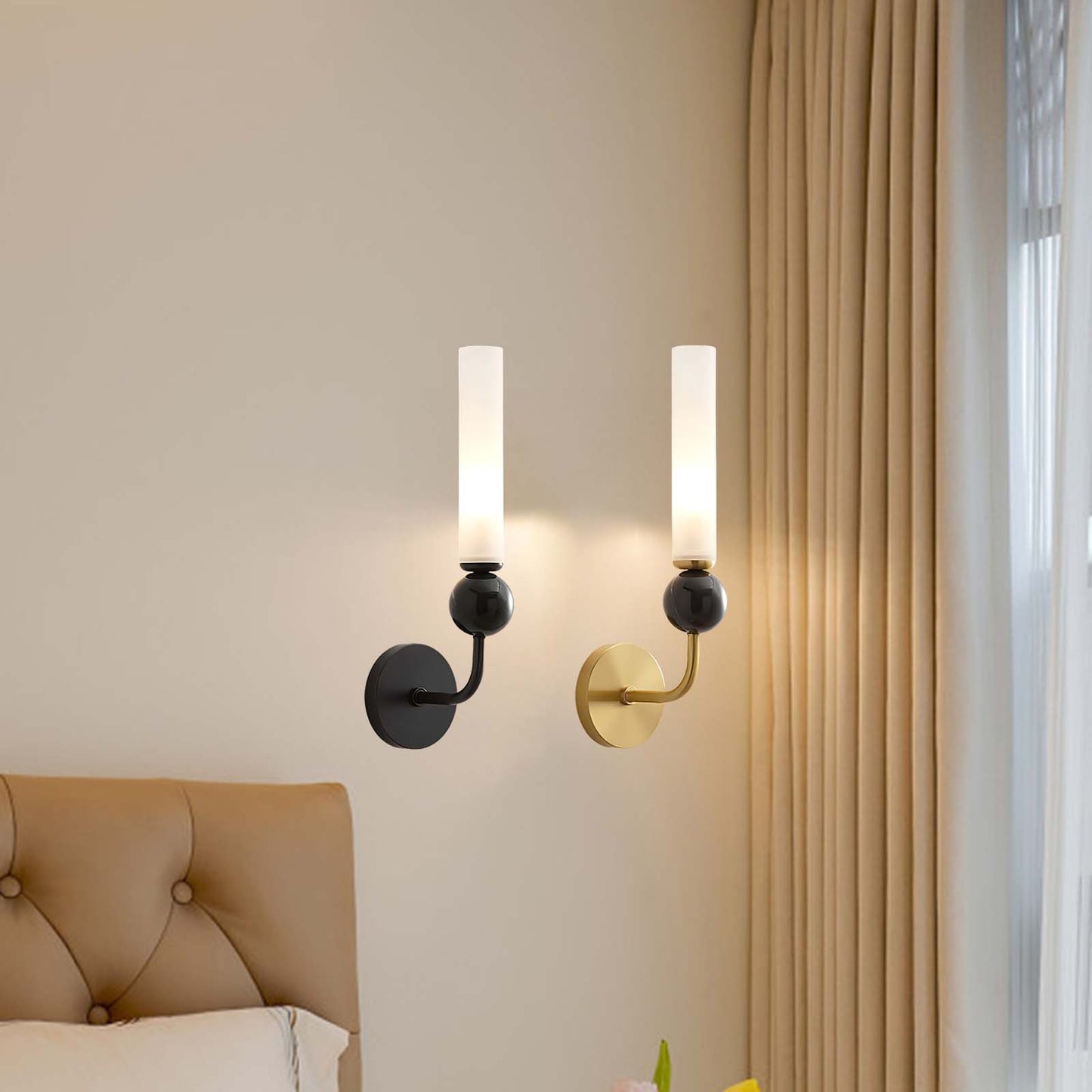 Marble Vertical Modern Brass Wall Lamp