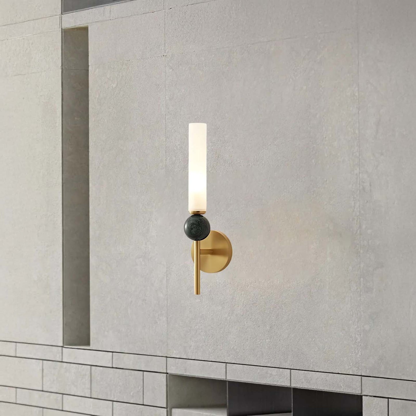 Marble Vertical Modern Brass Wall Lamp