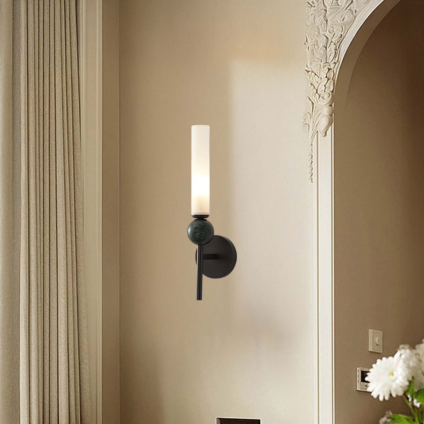 Marble Vertical Modern Brass Wall Lamp