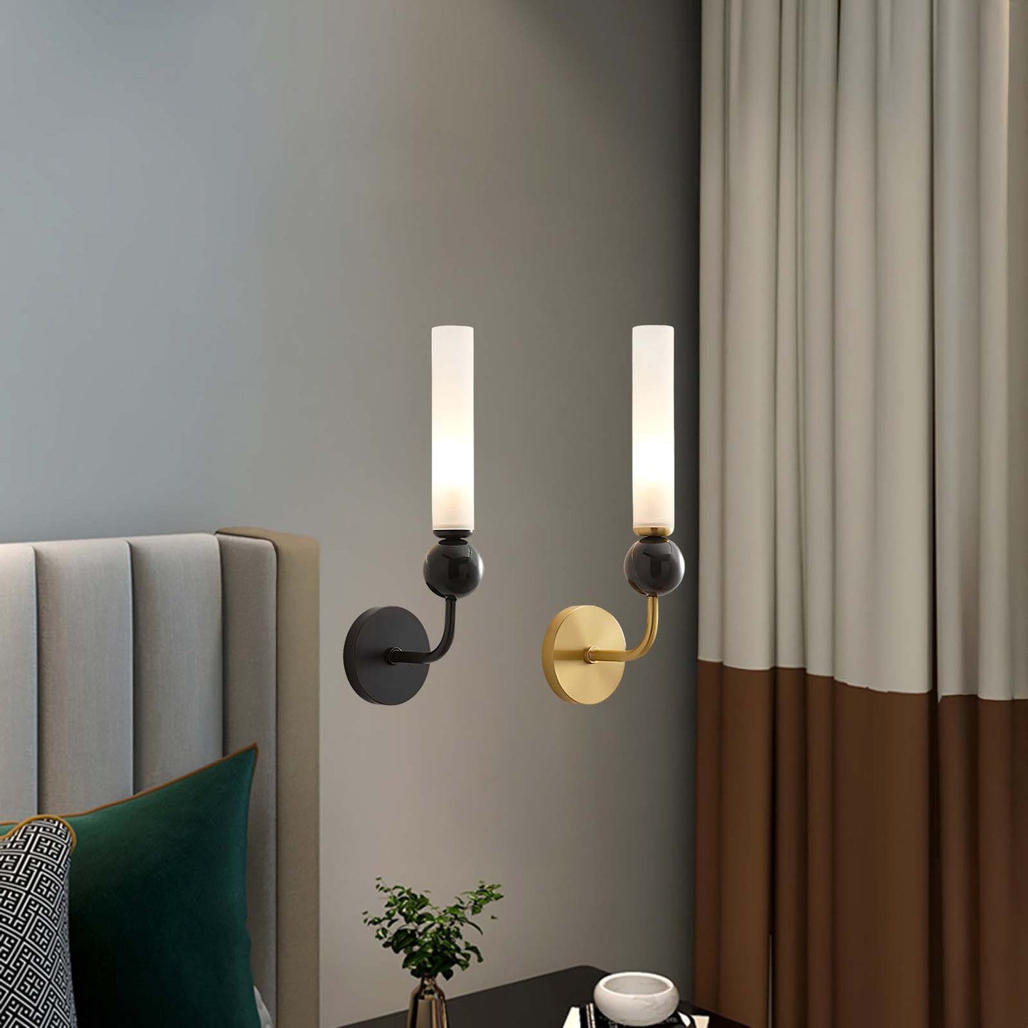 Marble Vertical Modern Brass Wall Lamp