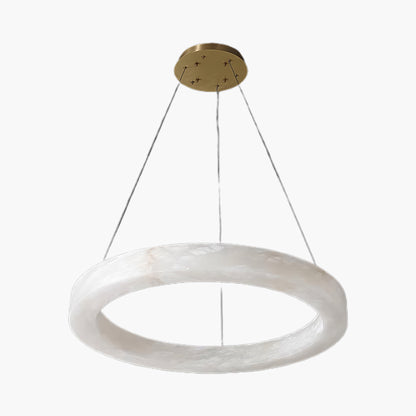 Marika Alabaster Modern Brass Chandelier