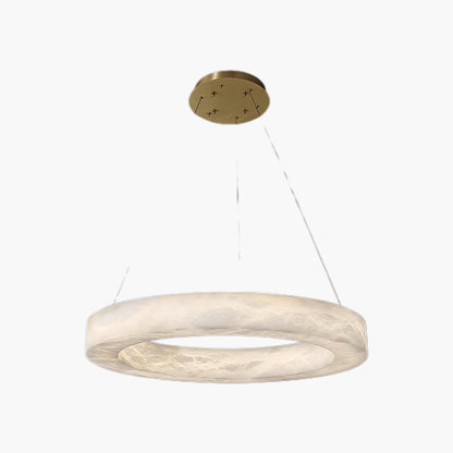 Marika Alabaster Modern Brass Chandelier