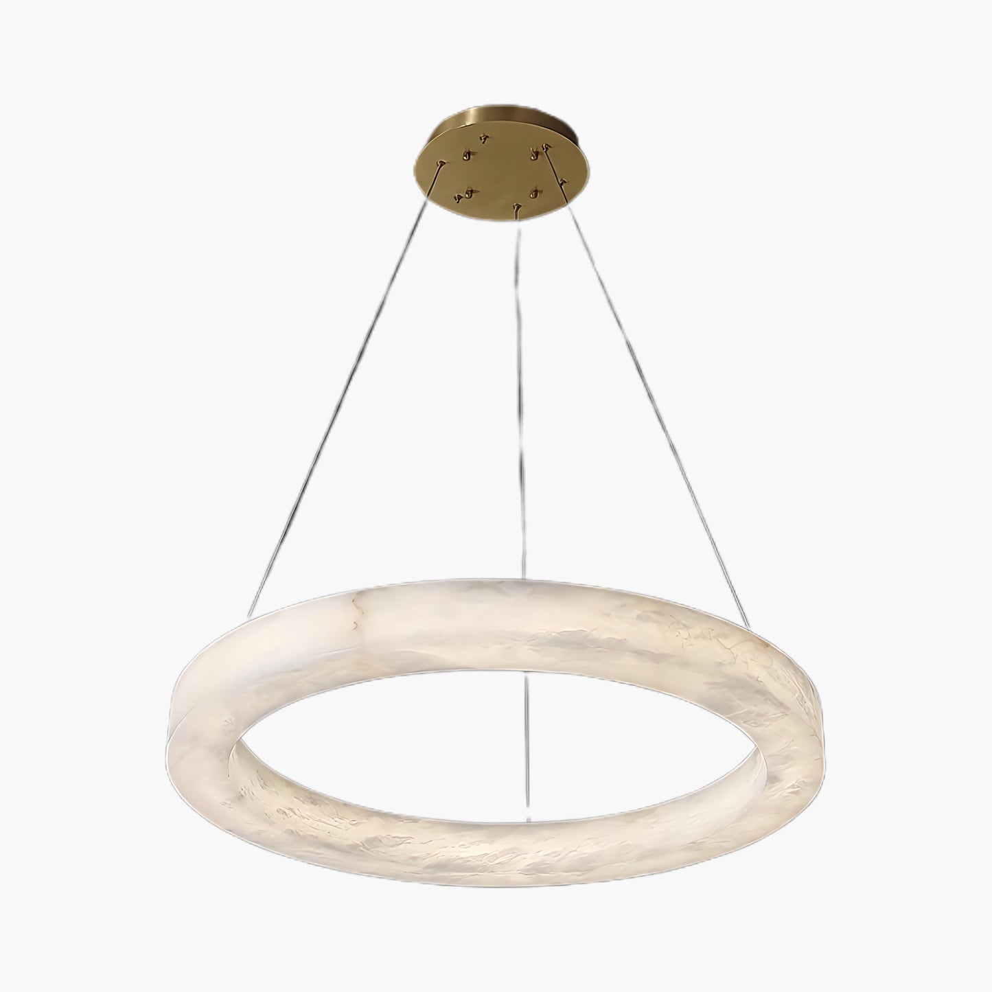 Marika Alabaster Modern Brass Chandelier