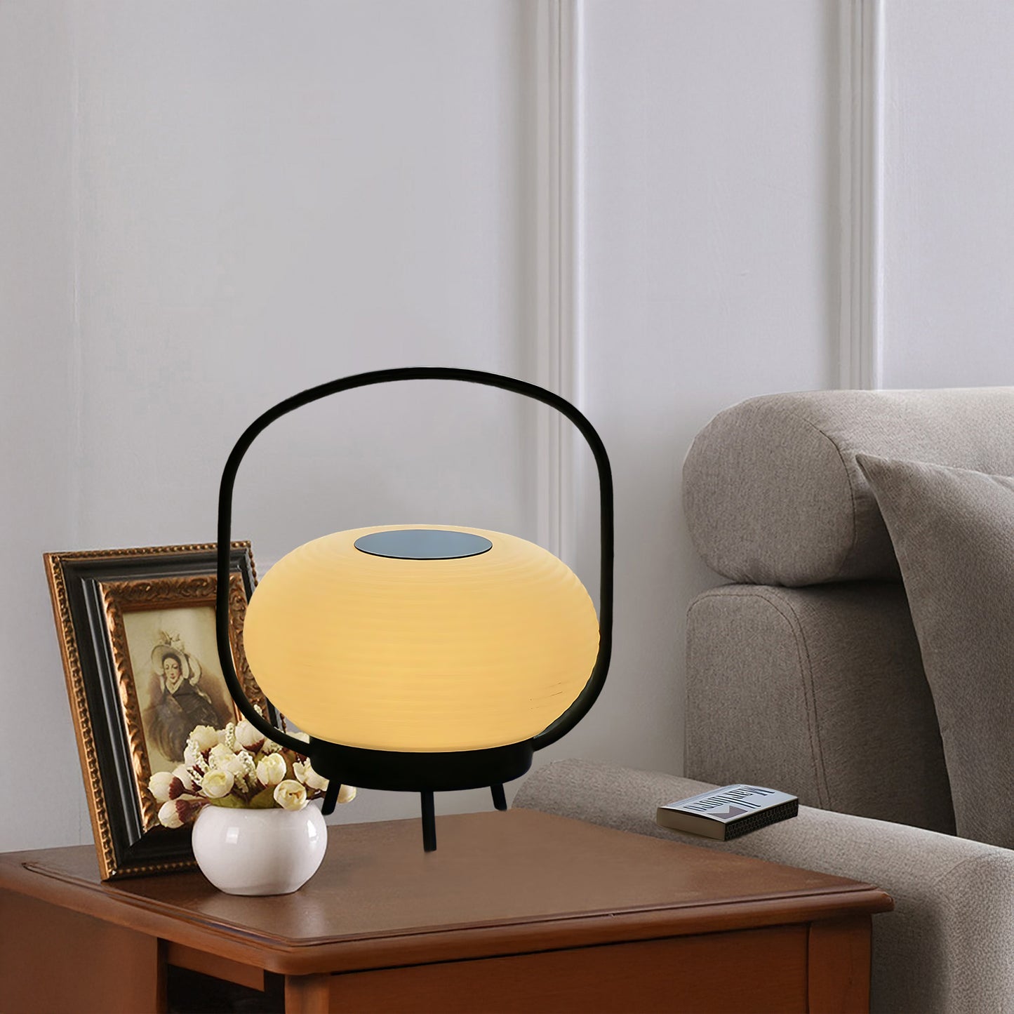 Masker Portable Built-in Battery Retro Metal Table Light