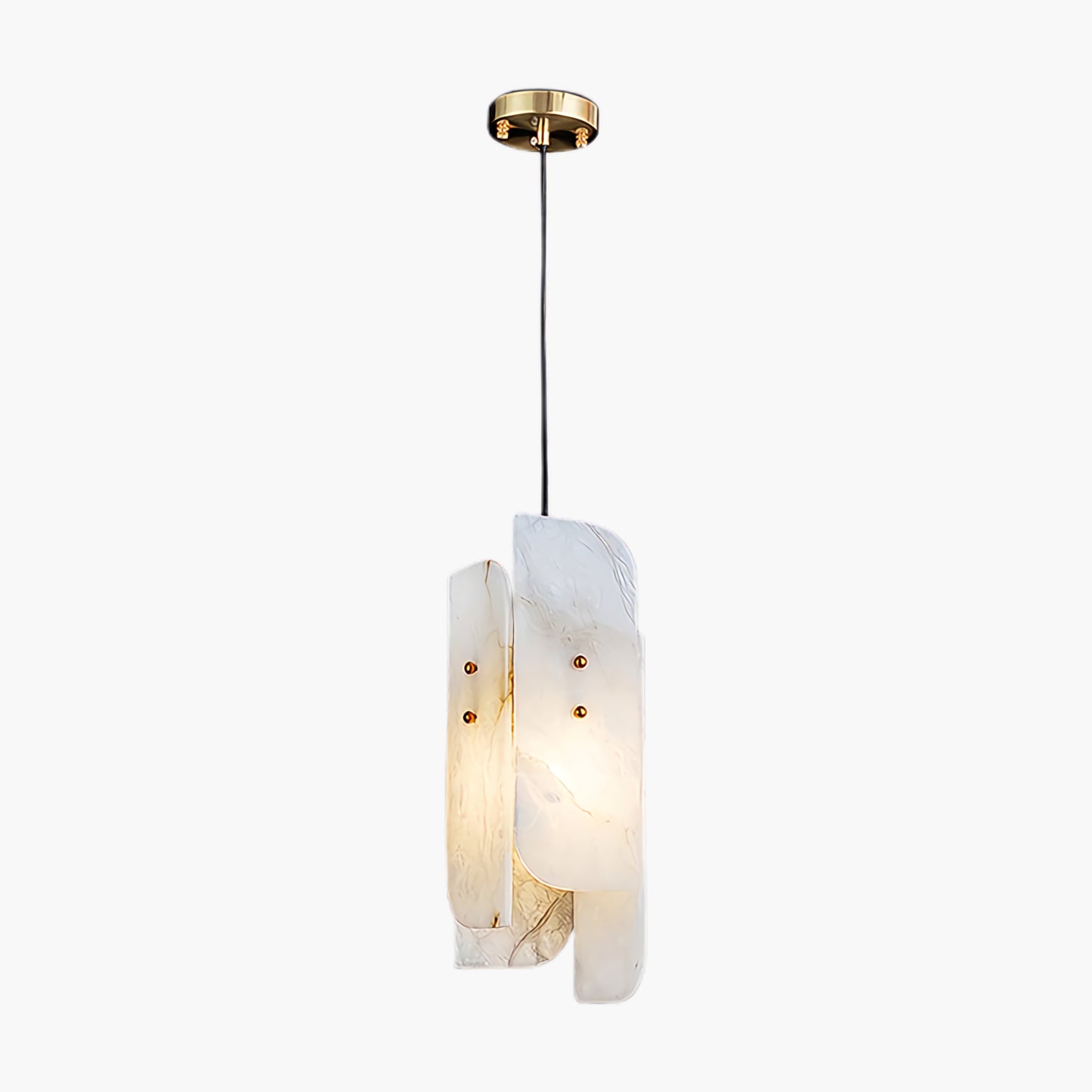 Megalith Mini Art Deco Brass Pendant Light