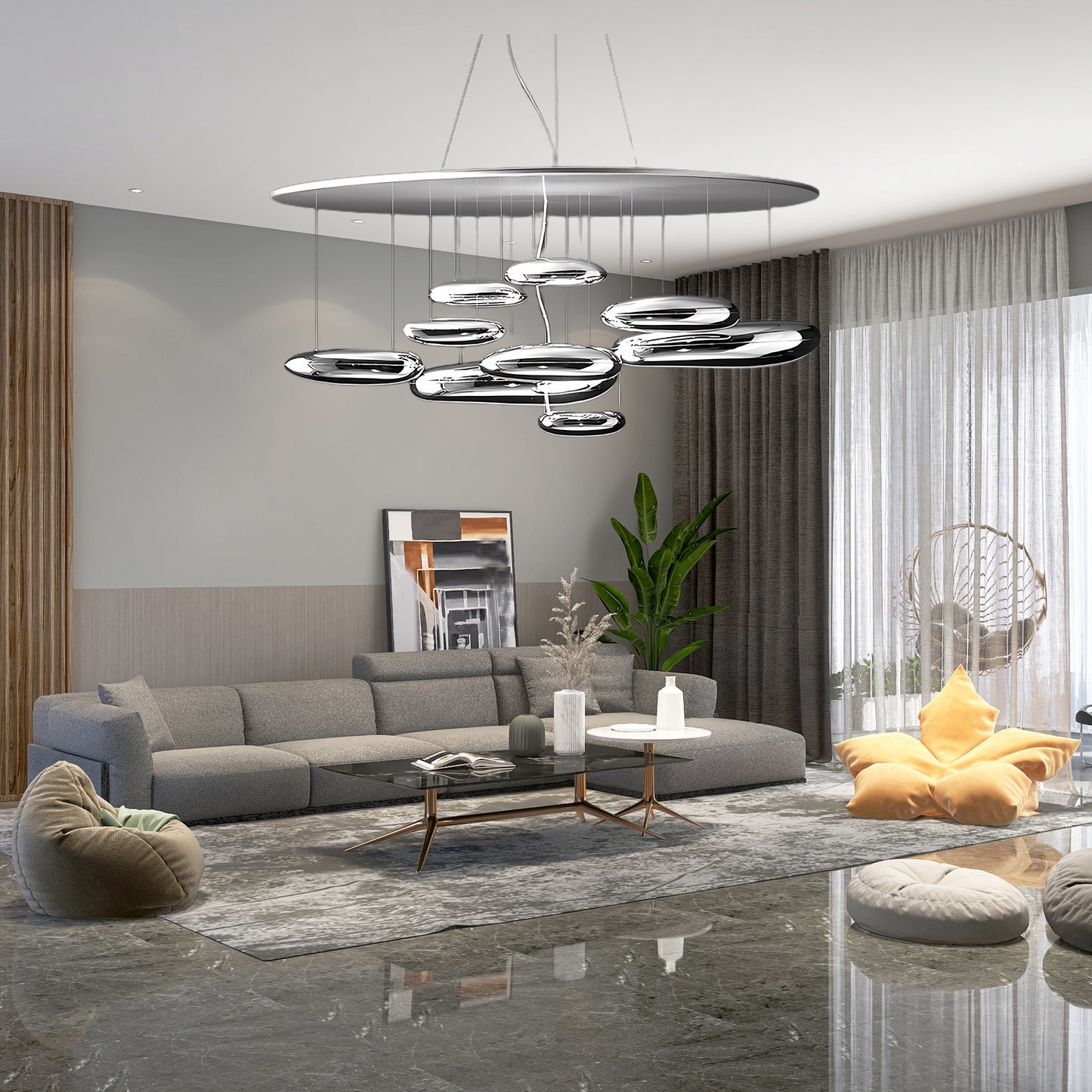 Mercury Modern Metal Chandelier