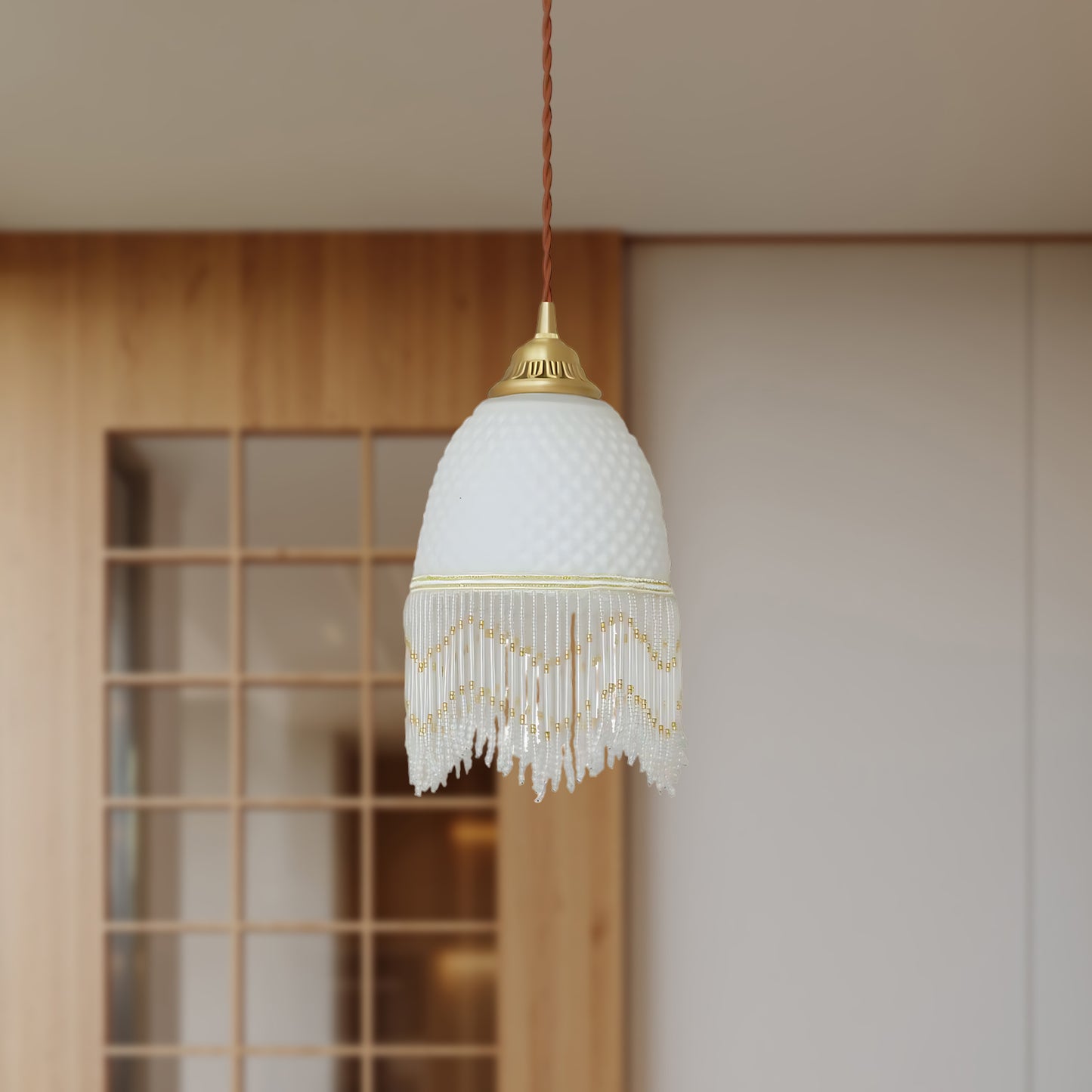 Mesh Tassel Luxury Crystal Pendant Light