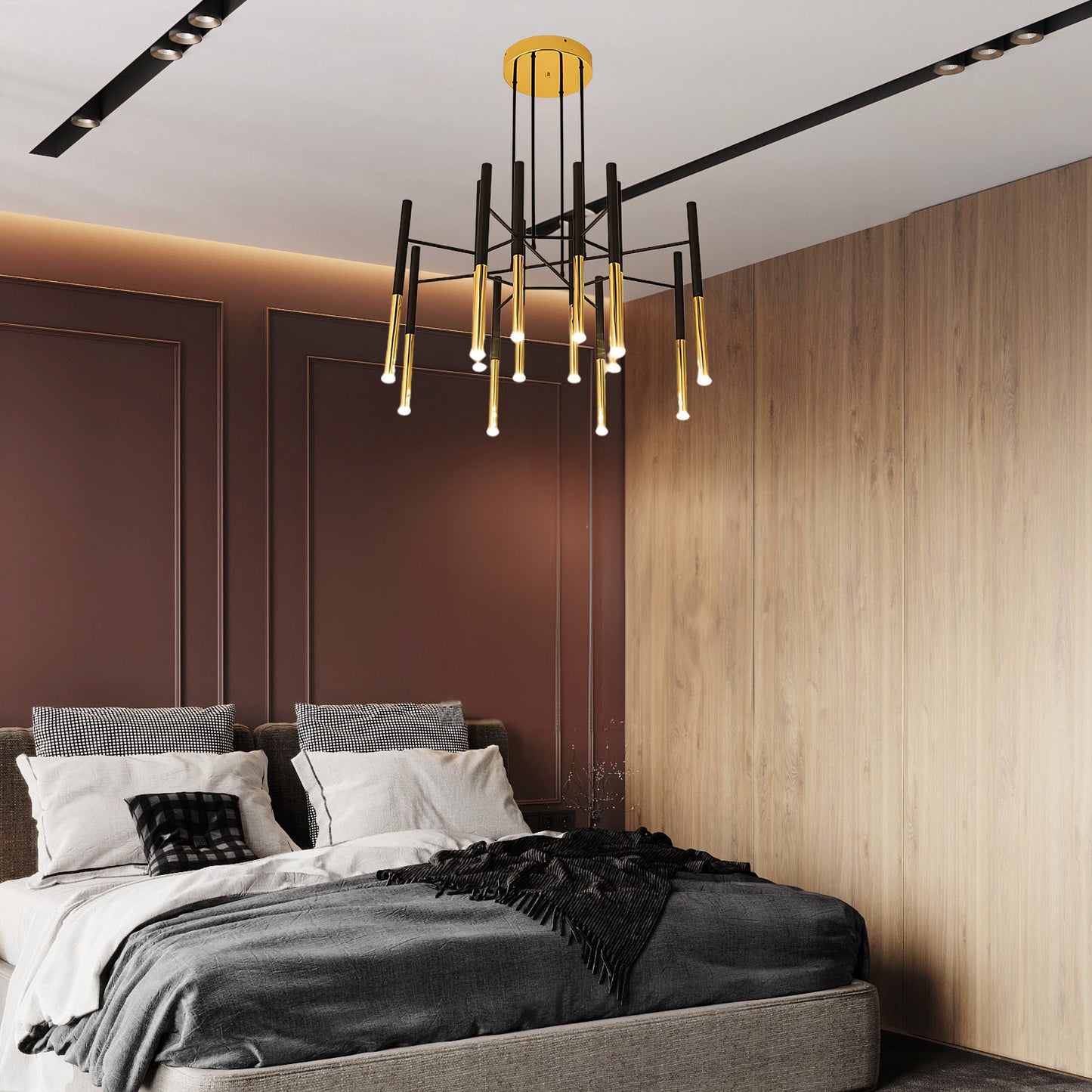 Tubular Modern Metal Chandelier