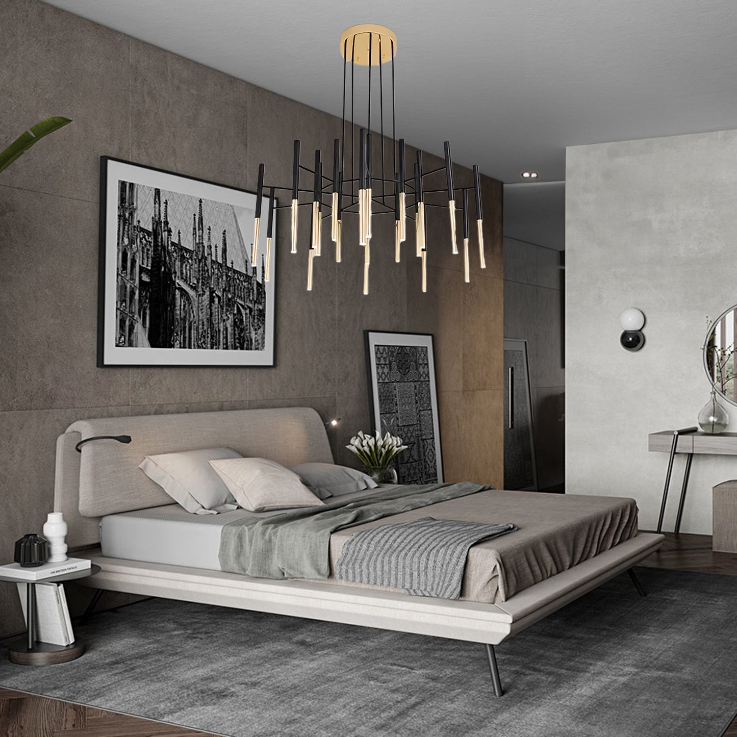 Tubular Modern Metal Chandelier