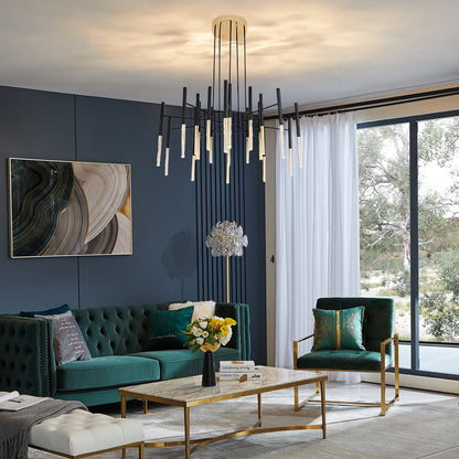 Tubular Modern Metal Chandelier