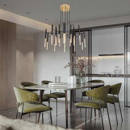 Tubular Modern Metal Chandelier