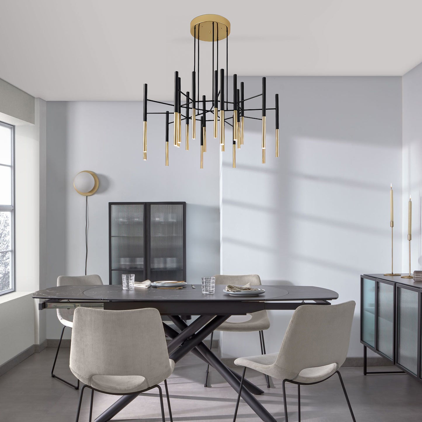 Tubular Modern Metal Chandelier