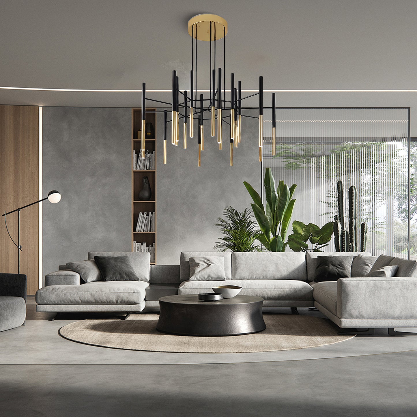 Tubular Modern Metal Chandelier