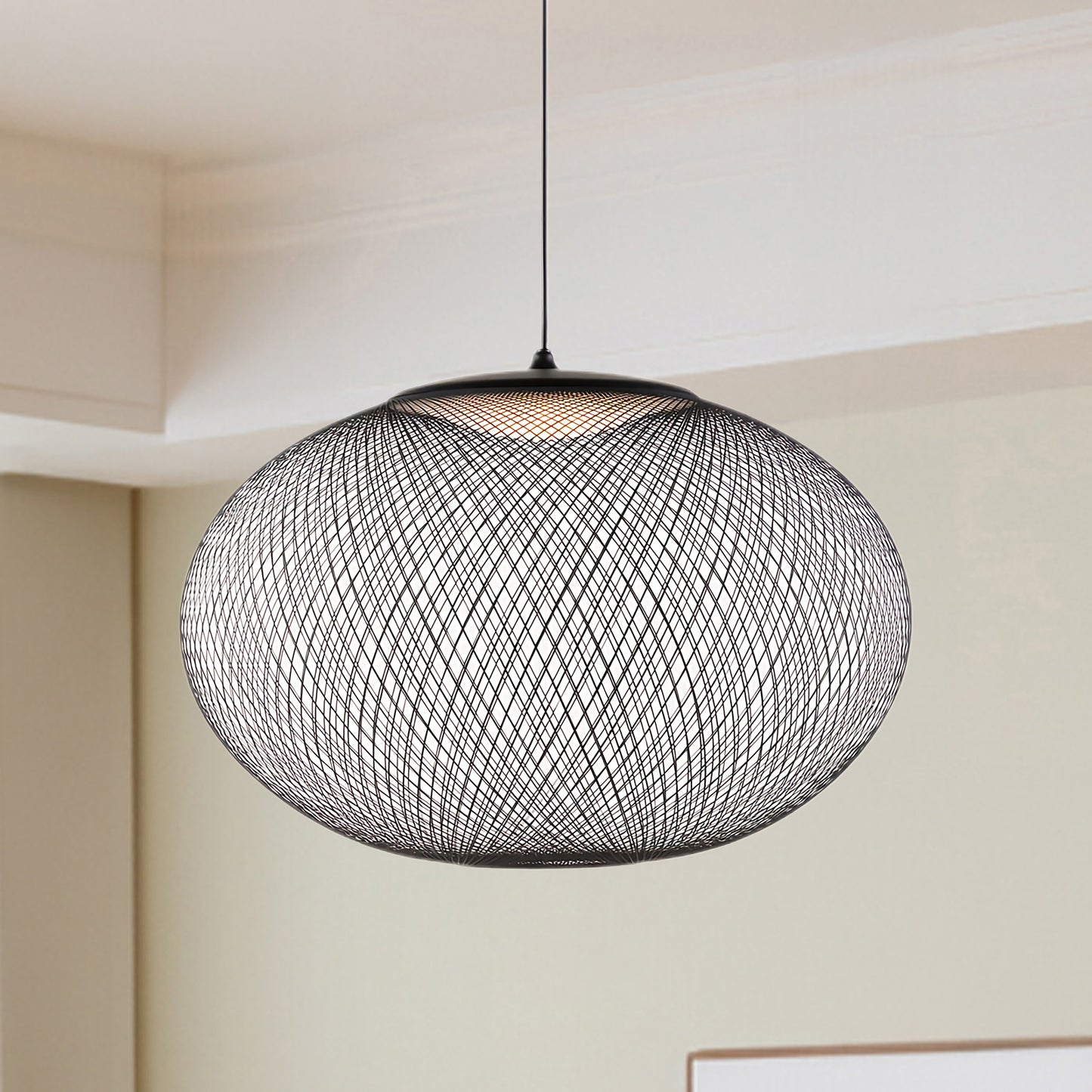 Metallic Meshwork Eclectic Crystal Pendant Lamp