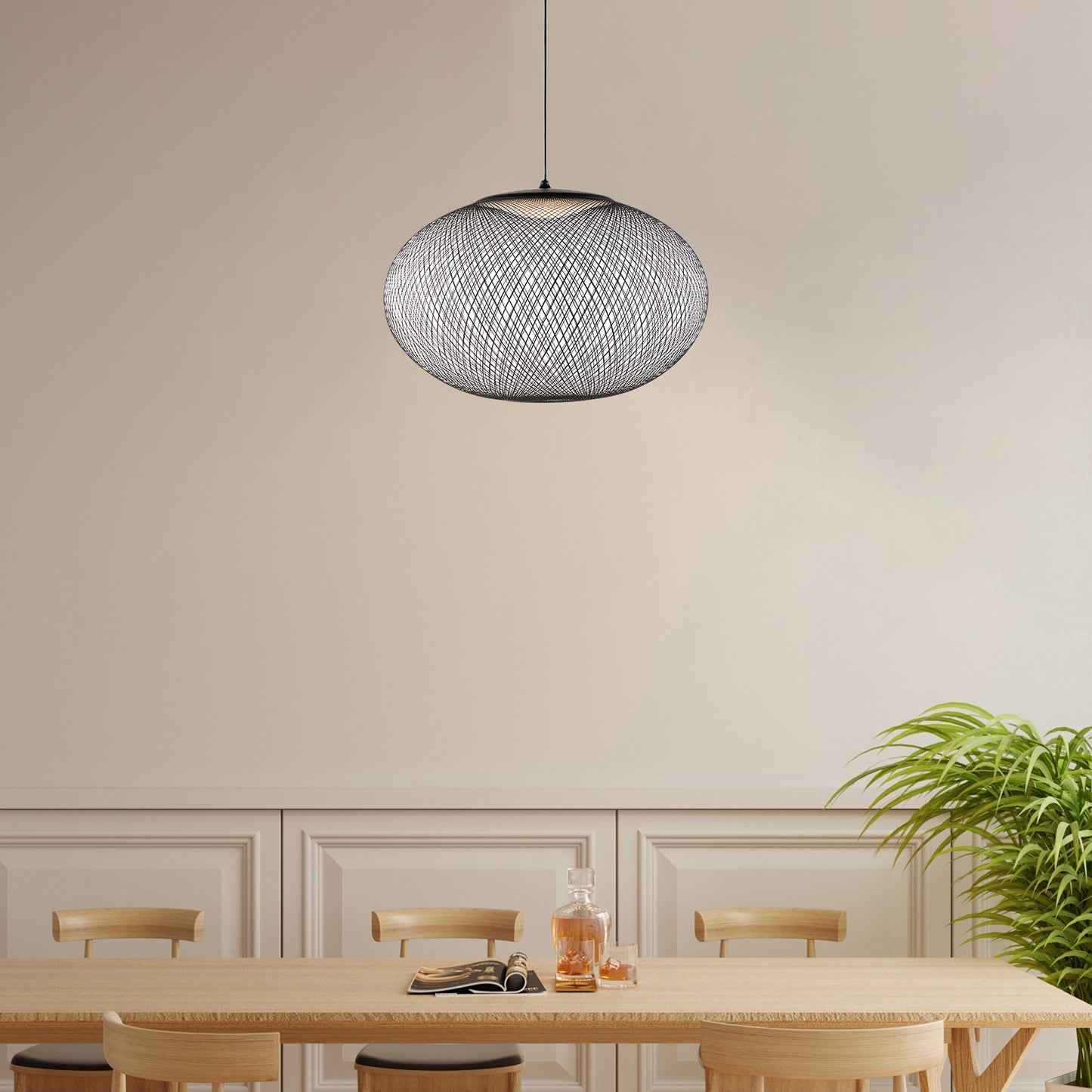 Metallic Meshwork Eclectic Crystal Pendant Lamp