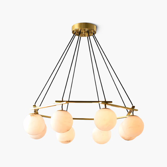 Miira Alabaster Retro Brass Chandelier