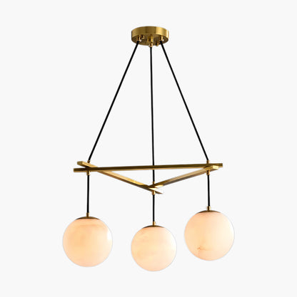 Miira Alabaster Retro Brass Chandelier