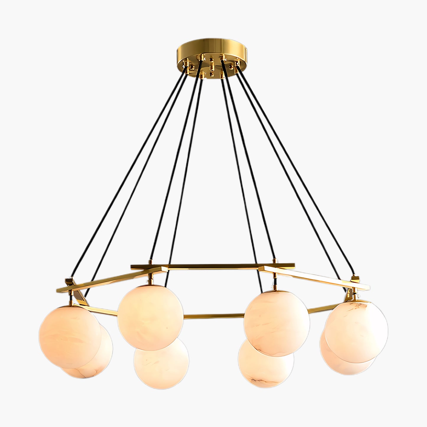 Miira Alabaster Retro Brass Chandelier