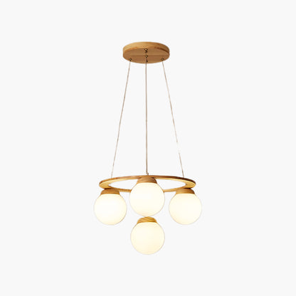 Miira Wood Modern Crystal Chandelier