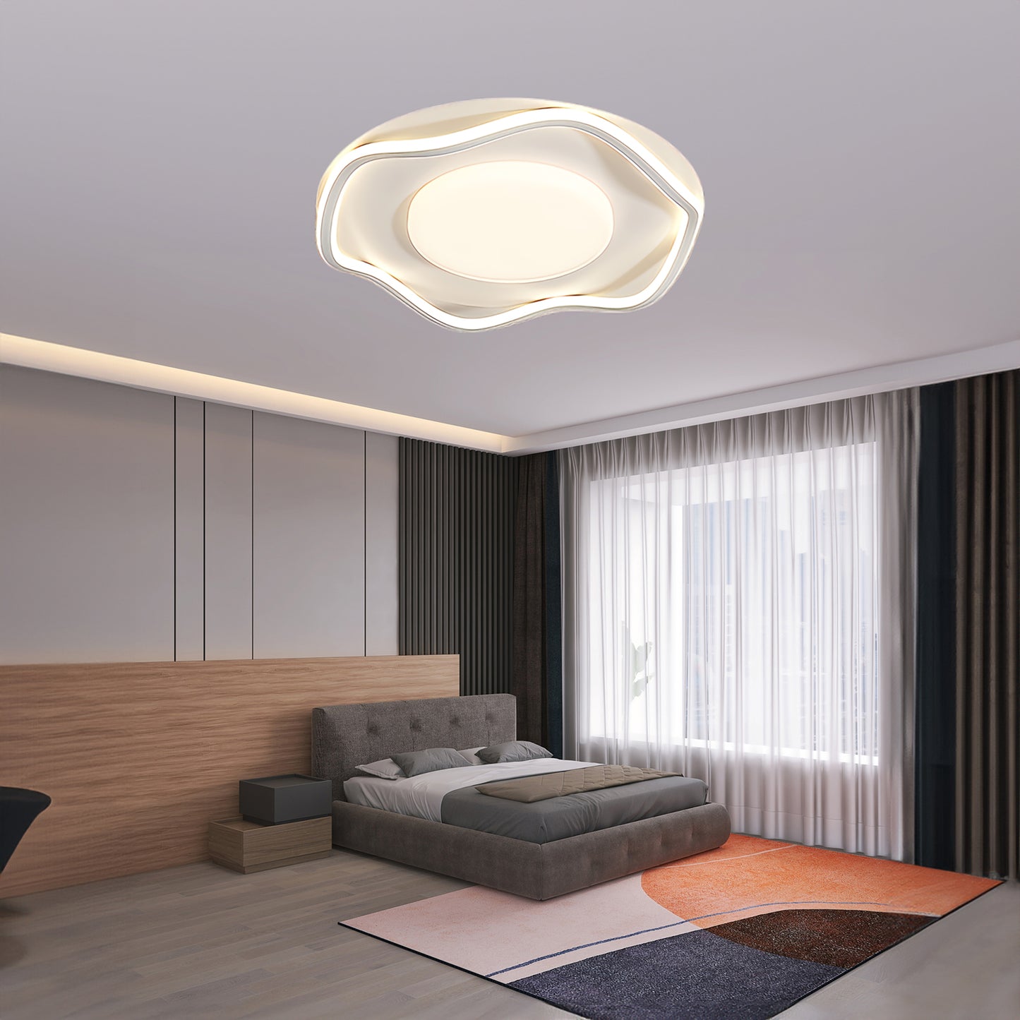 Minimalist Cloud Shape Modern Metal Ceiling Lamp