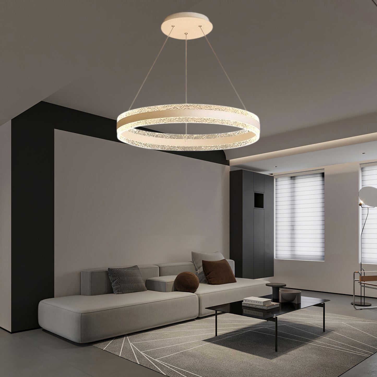 Circle LED Modern Aluminum Chandelier