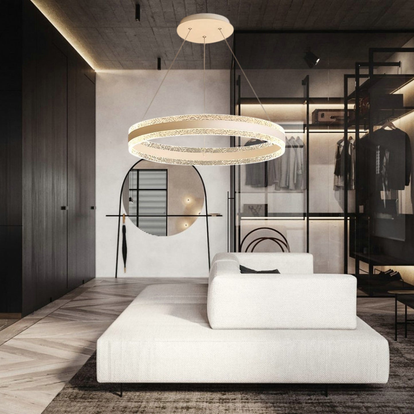 Circle LED Modern Aluminum Chandelier