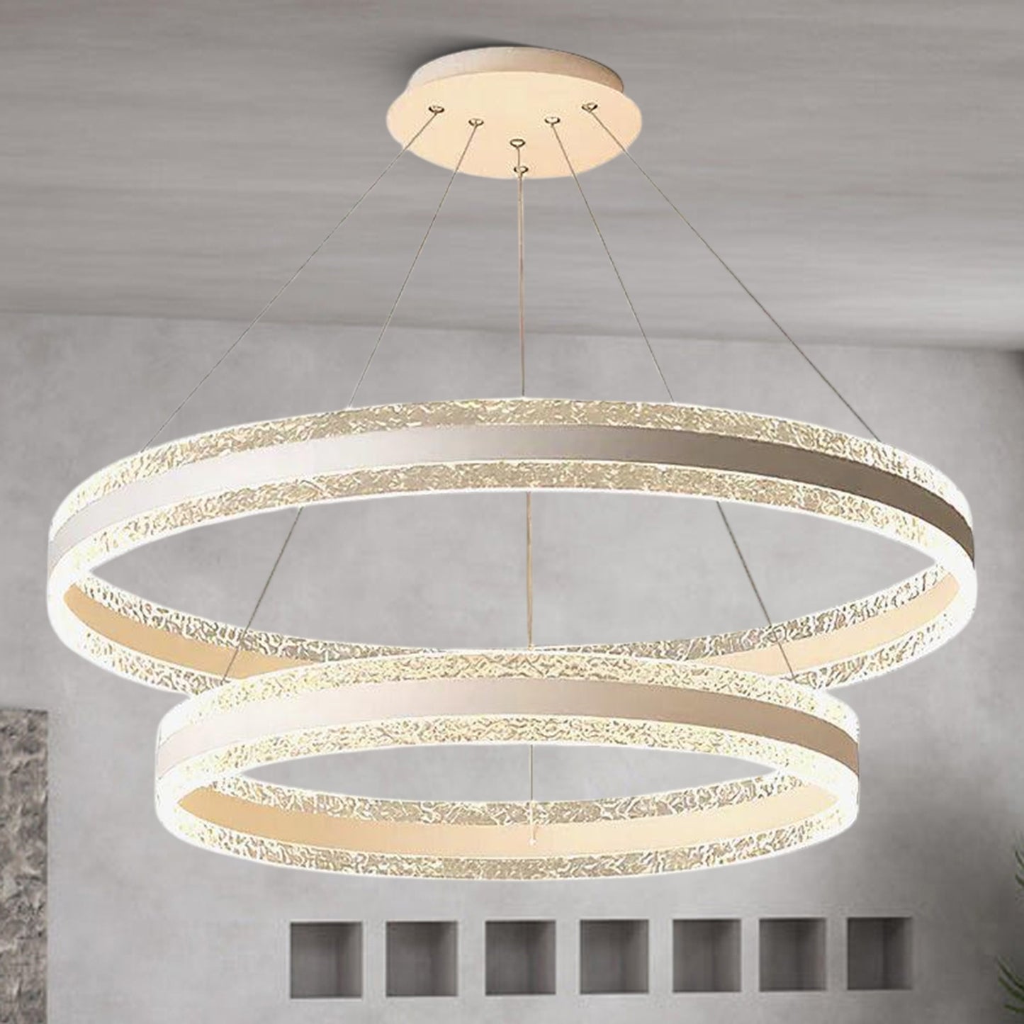 Circle LED Modern Aluminum Chandelier