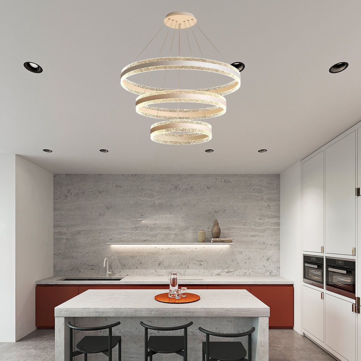 Circle LED Modern Aluminum Chandelier