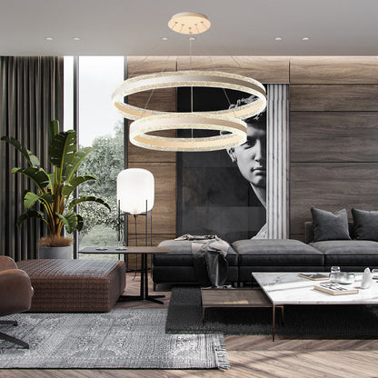 Circle LED Modern Aluminum Chandelier