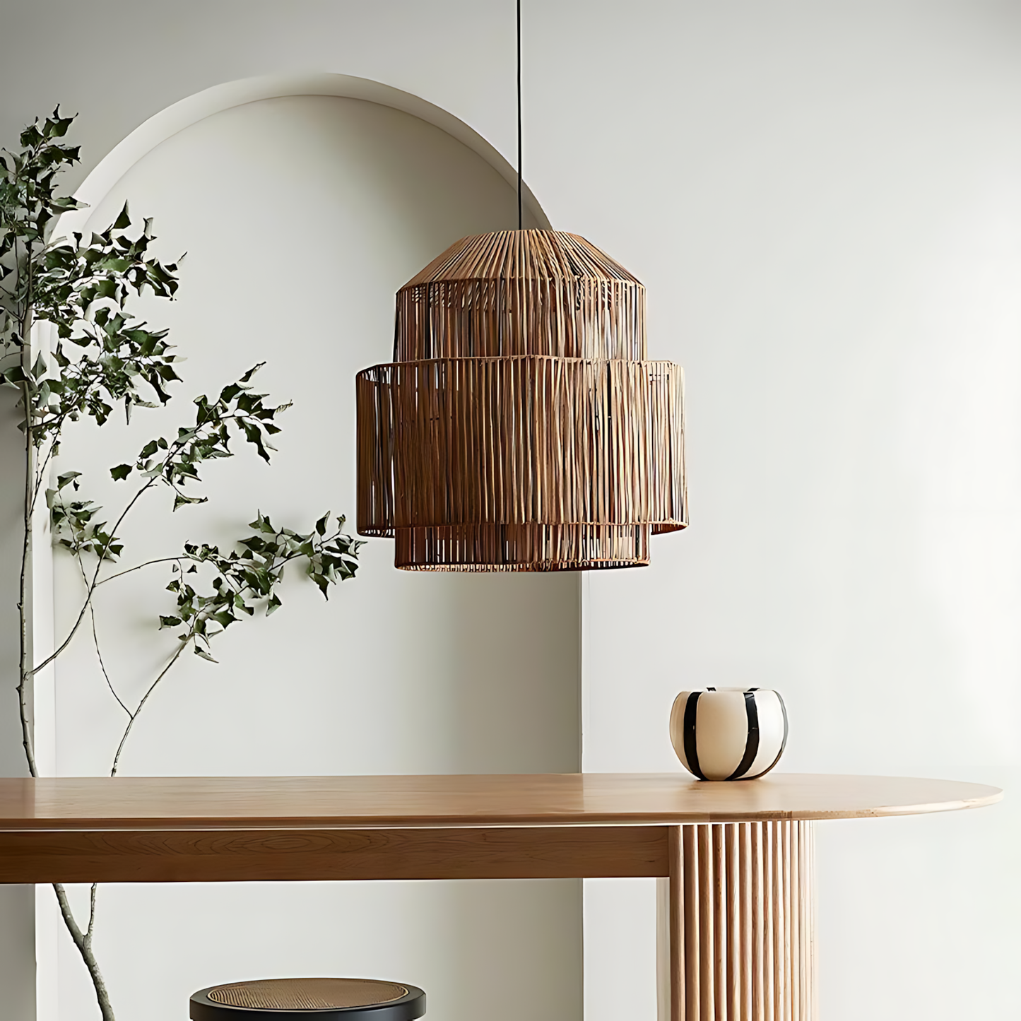 Modern Rattan Lunch Pendant Lamp