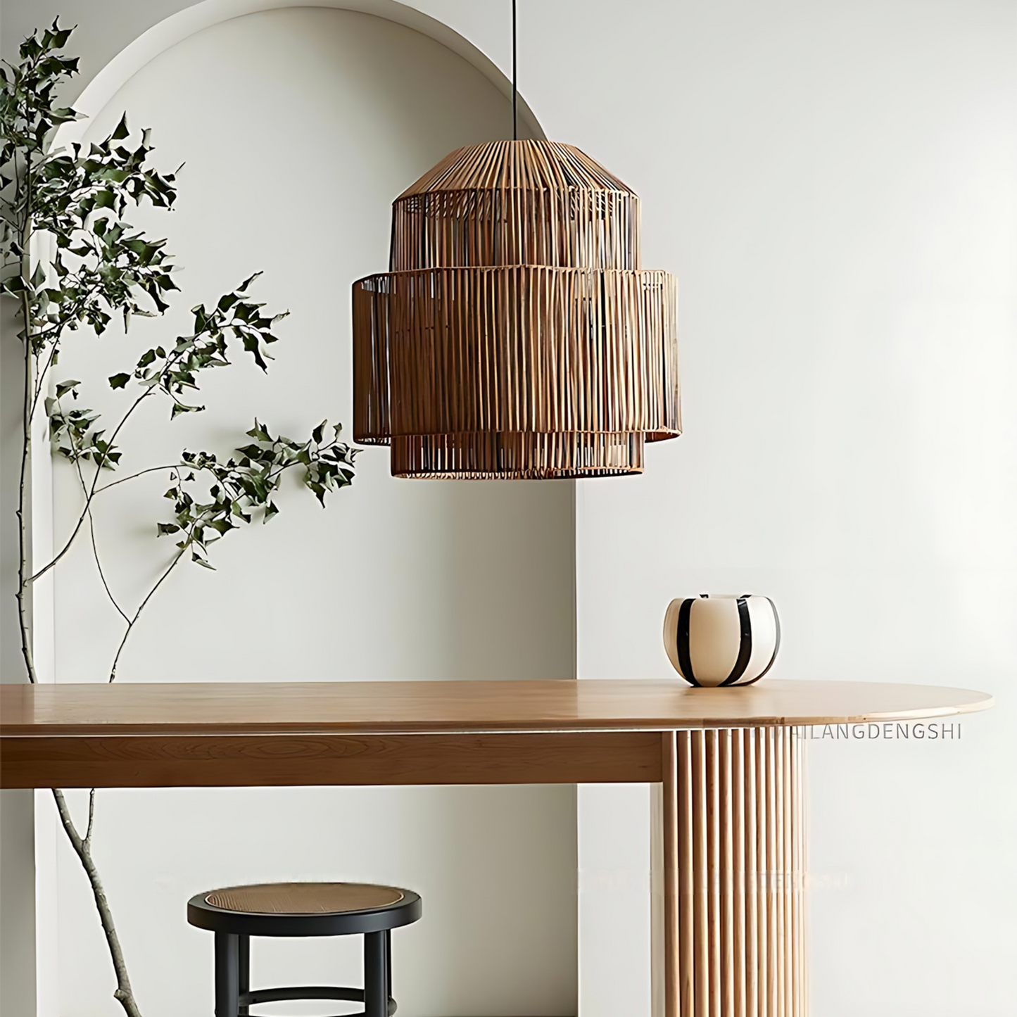 Modern Rattan Lunch Pendant Lamp