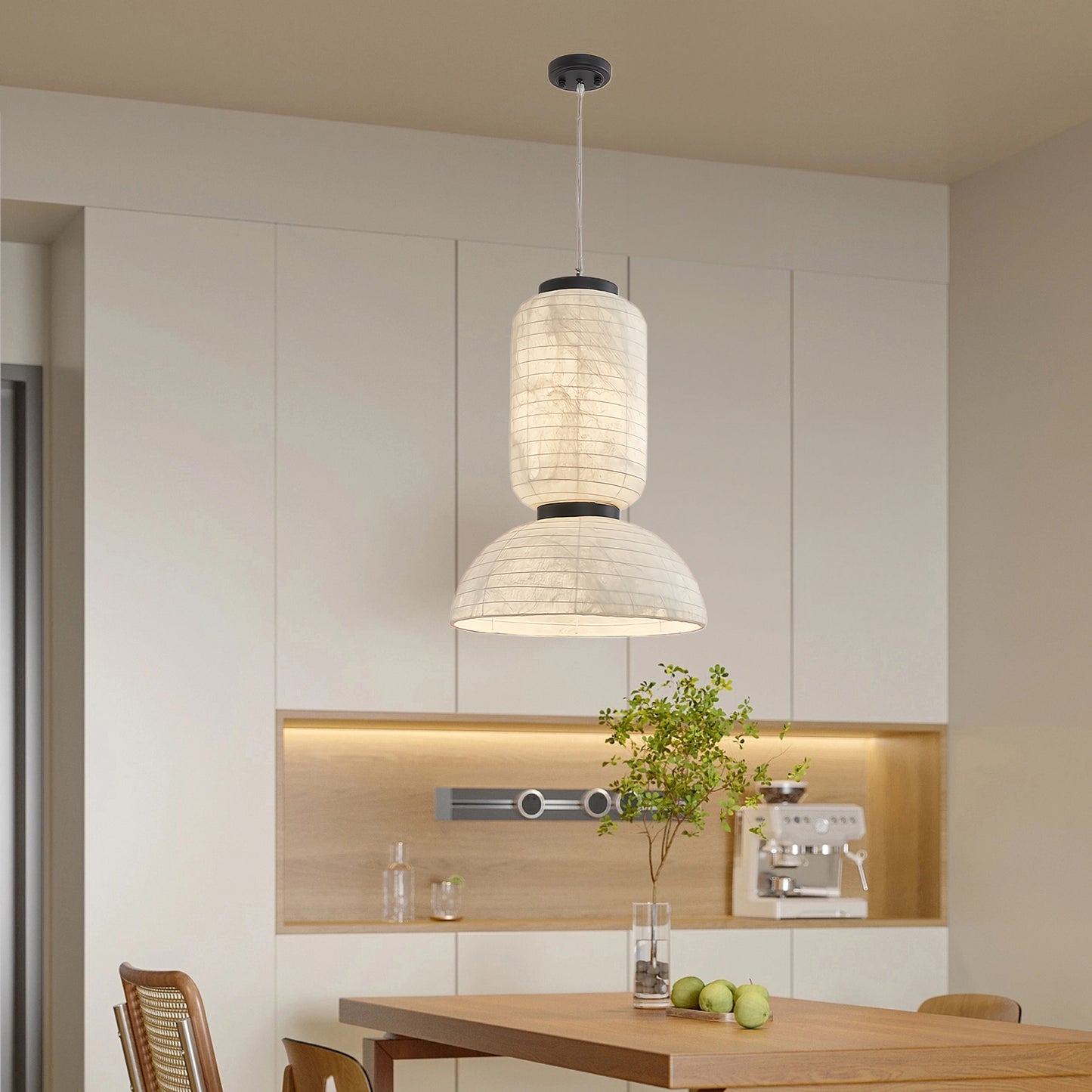 Modern Silk Contemporary Metal Pendant Light