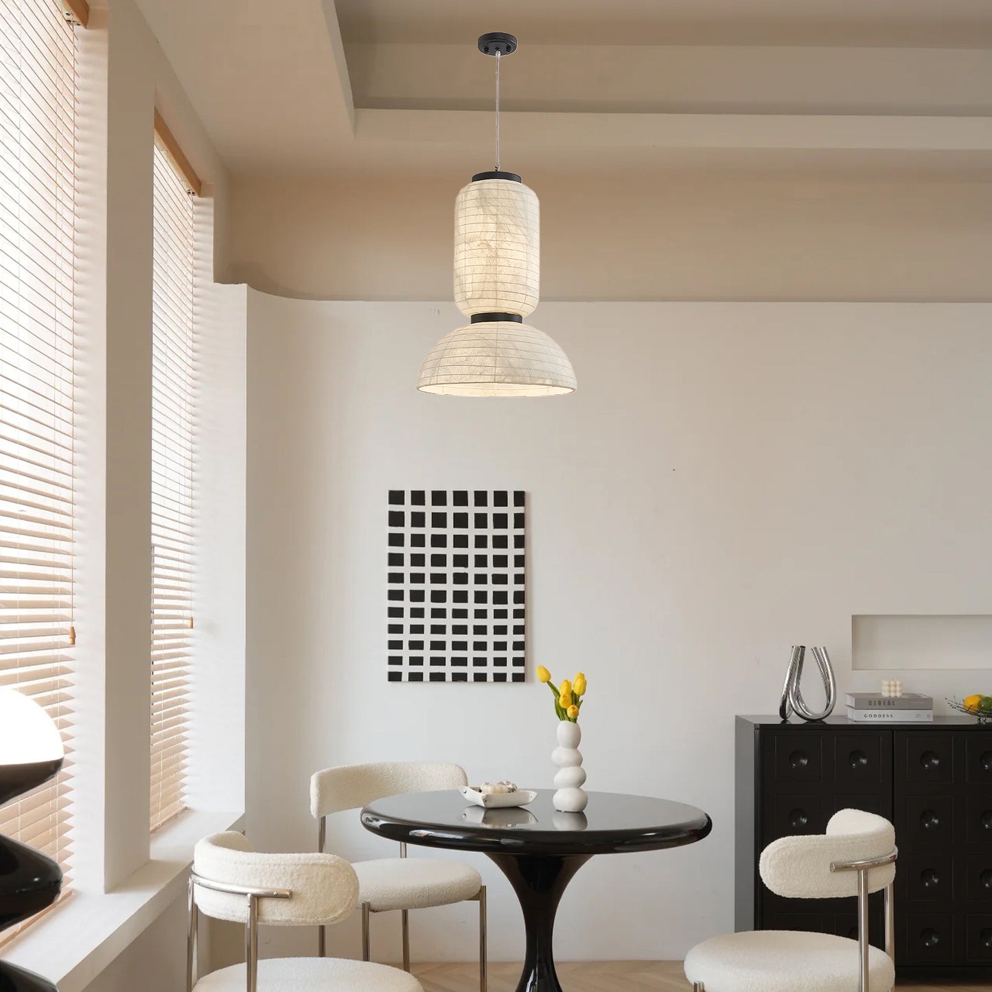 Modern Silk Contemporary Metal Pendant Light