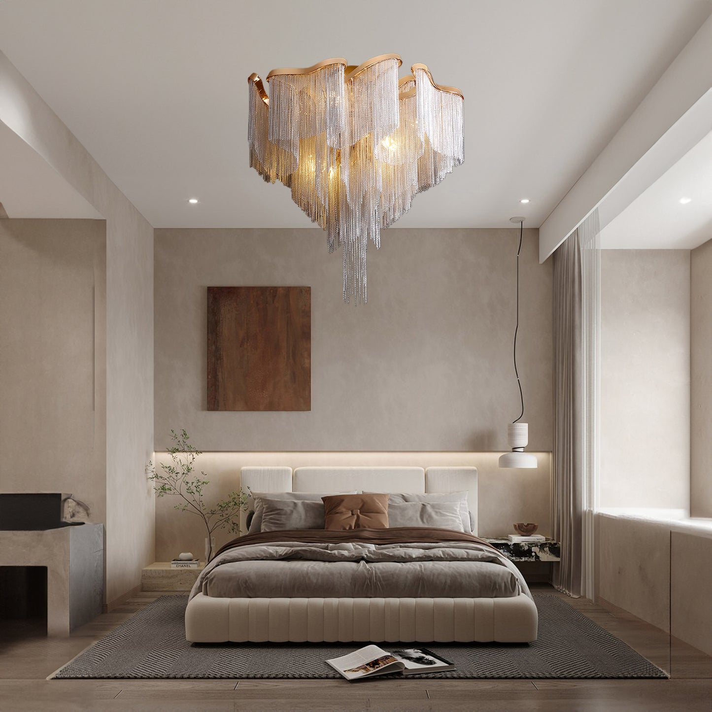 Modern Tassel Luxury Metal Ceiling Lamp