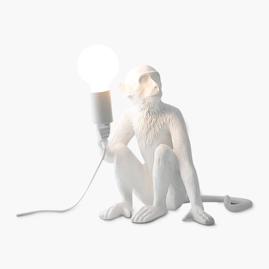 Monkey Eclectic Metal Table Lamp