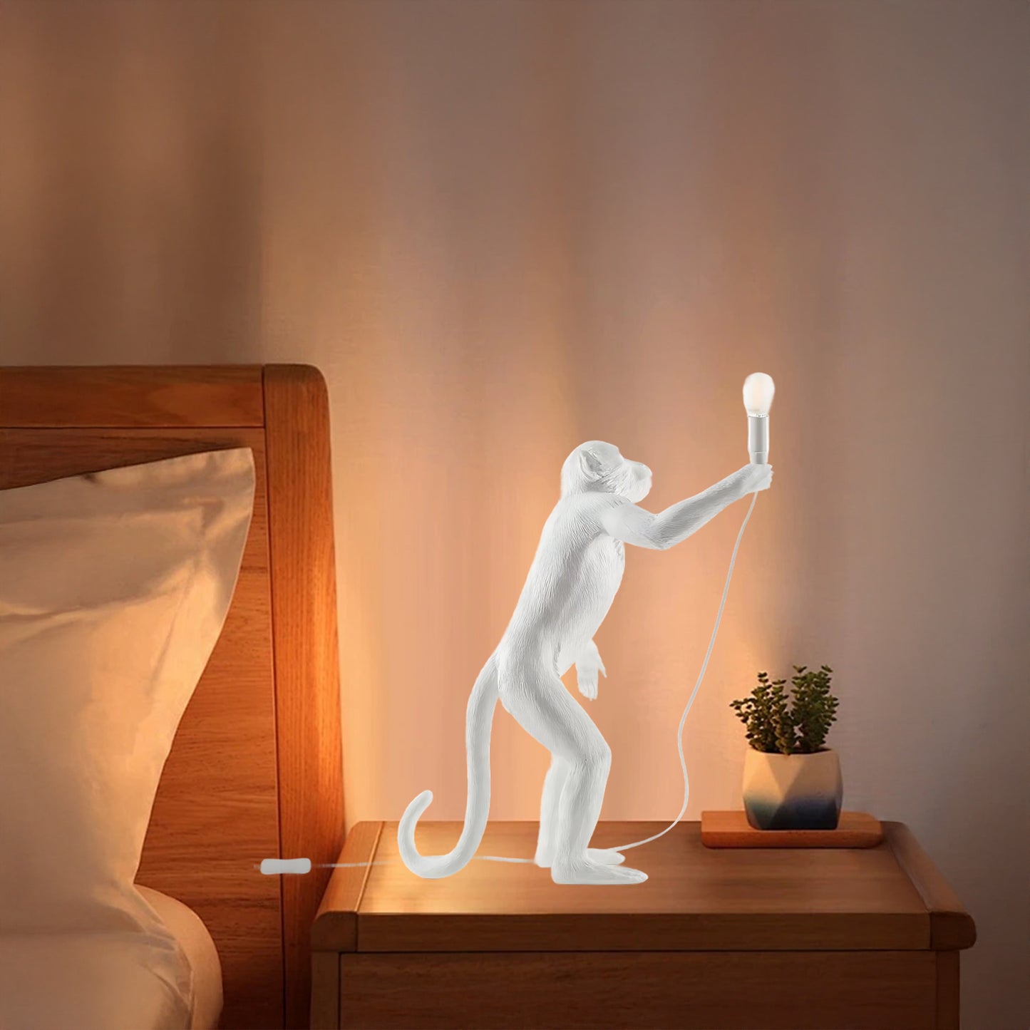 Monkey Eclectic Metal Table Lamp