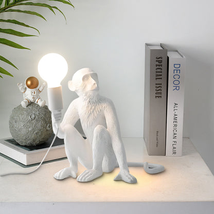 Monkey Eclectic Metal Table Lamp