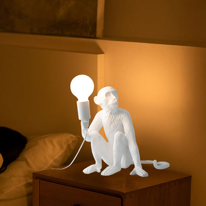 Monkey Eclectic Metal Table Lamp