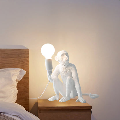 Monkey Eclectic Metal Table Lamp