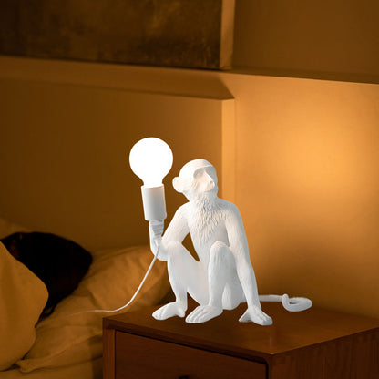 Monkey Eclectic Metal Table Lamp