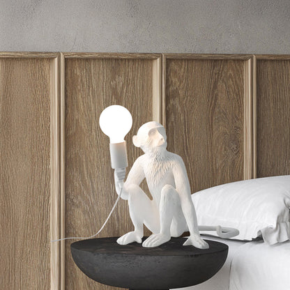 Monkey Eclectic Metal Table Lamp