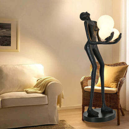 Moonlit Guardian Classic Crystal Floor Lamp