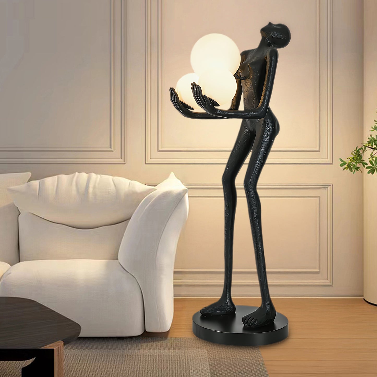 Moonlit Guardian Classic Crystal Floor Lamp