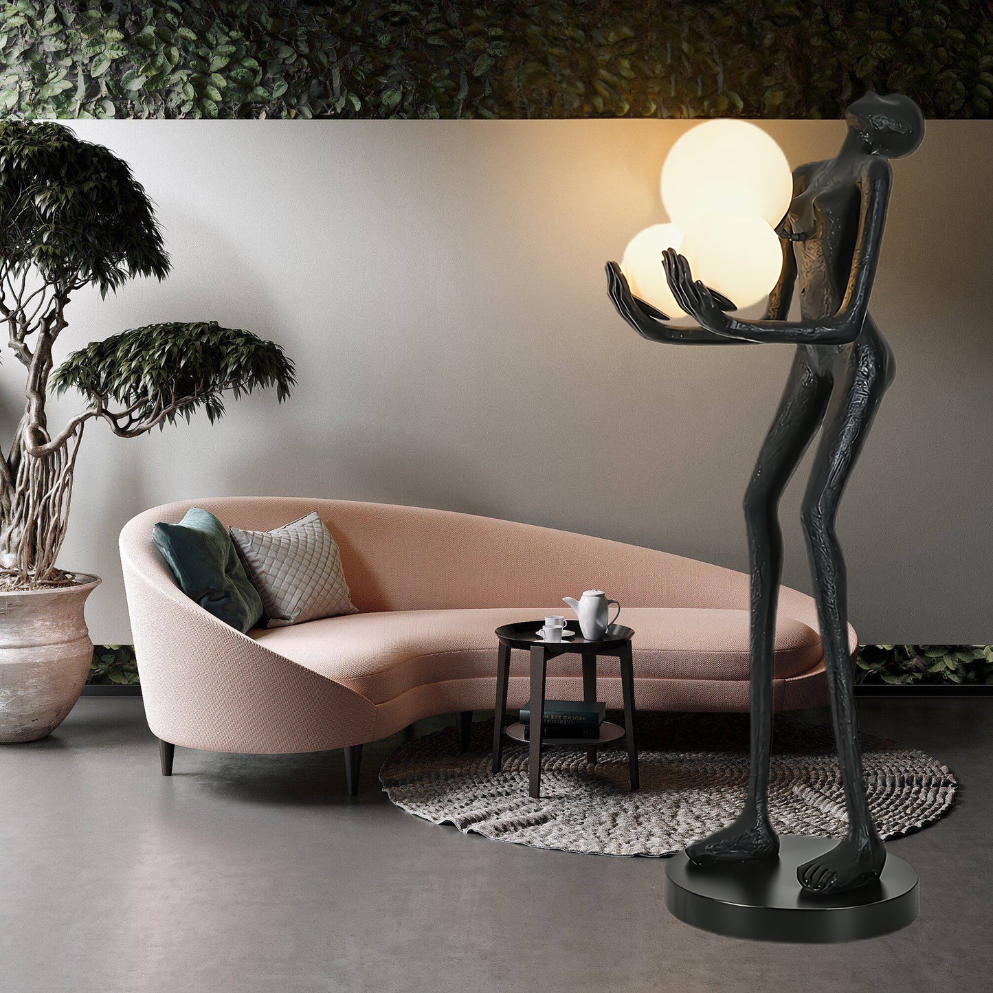 Moonlit Guardian Classic Crystal Floor Lamp